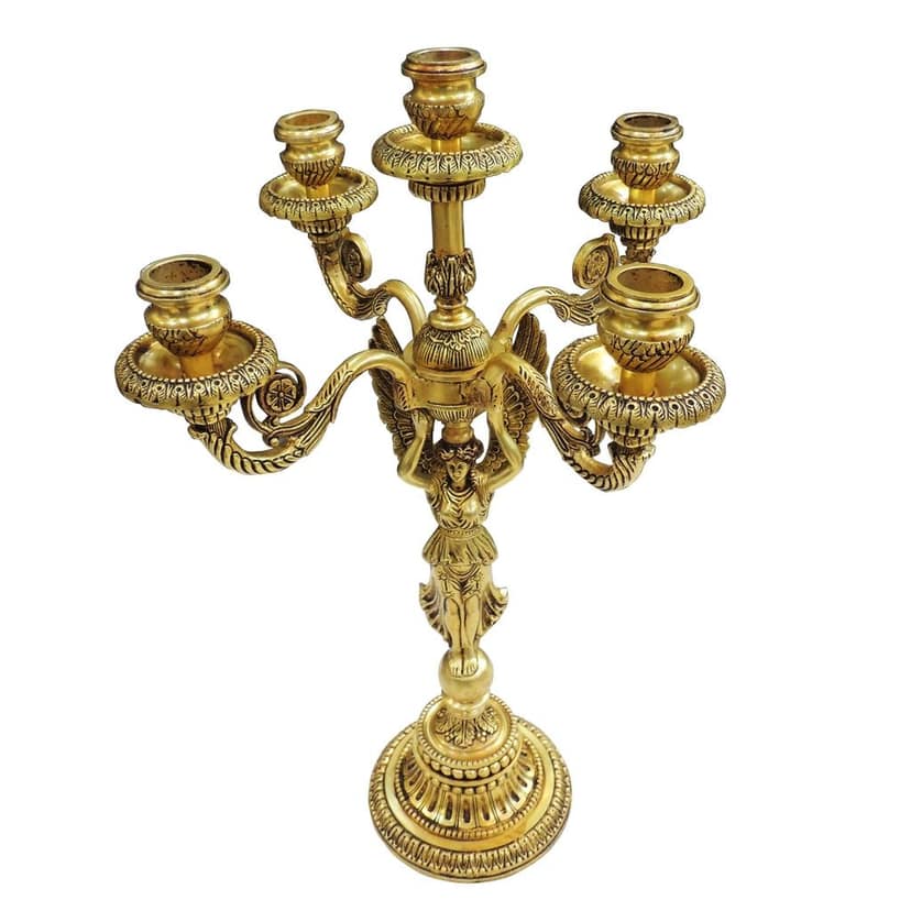 Brass Candle Holder Statue | Table Decor Accent, Height : 19.5 Inch (BSMAS1898 D) view 2