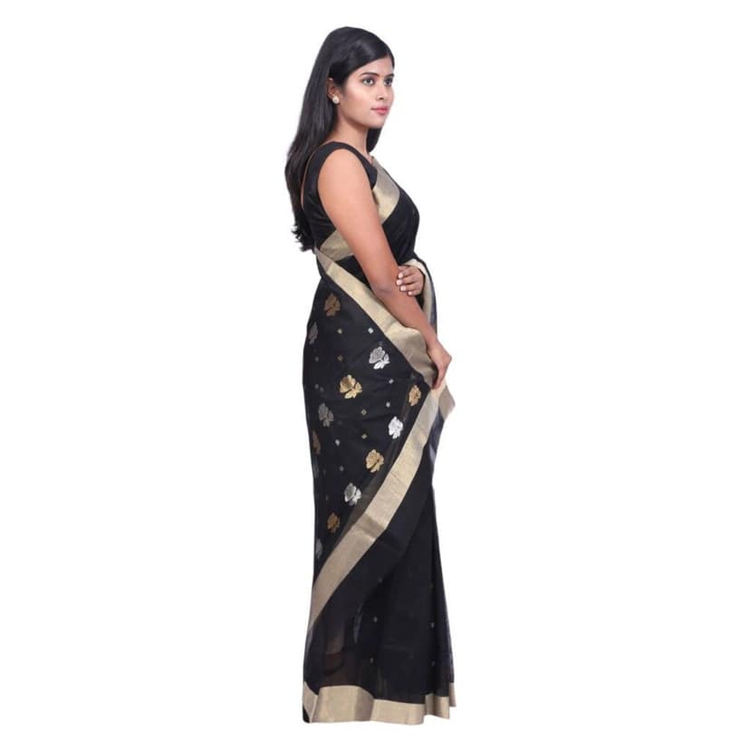 HANDLOOM CHANDERI SAREE WITH BLOUSE (SKU - 1SC105080621 SAREE- 55) view 3