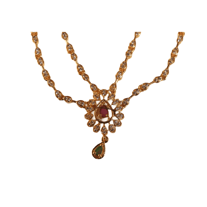 "Supreme Gold NX Traditional Indian Bridal Wedding Necklace Set with Earrings and Maang Tikka" view 2