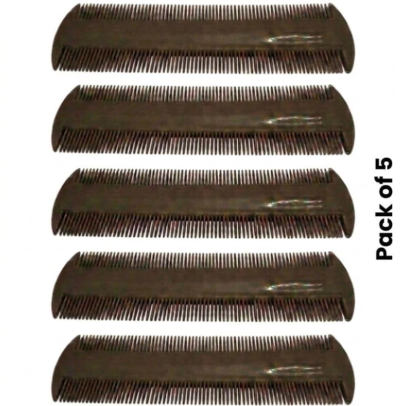 Double-Sided Fine Tooth Comb, Plastic, for All Hair Types, Reusable Nit and Dandruff Removal, Pack of 5 view 3