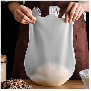 Silicon Atta Kneading Dough Maker Bag Silicone Preservation Magic Kneading Bag for Mixer for Bread Pastry Pizza Tortilla Flour-Mixing Bag Best Non-Toxic Multifunctional Cooking Tool