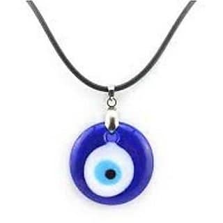 Evil eye blue stone silver pendant for unisex without chain by CEYLONMINE