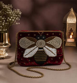 Handcrafted Zari Zardozi Velvet Batua
