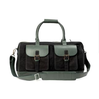 Ajax Vegan Leather Duffle Bag - Black