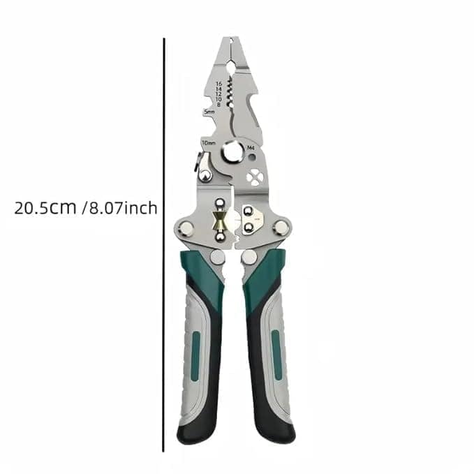 OG All in 1 Multifunction Stainless Steel Wire Stripper/Wire Crimping Tool, Wire Cutter, Wire Crimper, Cable Stripper, Wiring Tools and Multi-Function Hand Tool, Green view 2