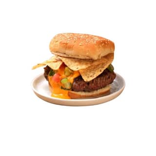 Veg Cheese Nachos Burger