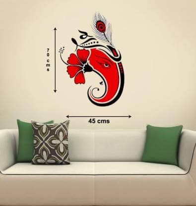 black red ganesha side phose wall stickers view 2