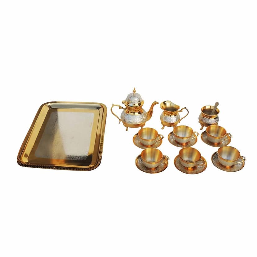 Brass Decorative 6 Pieces Tea Cup Set (BMAS290 G) view 3