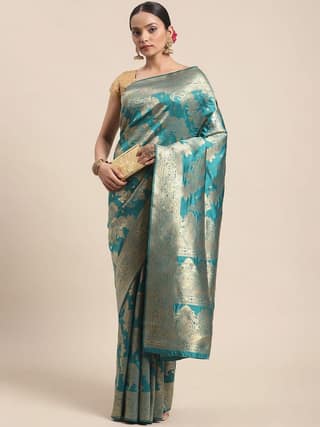 Women's Banarasi Art Silk Saree With Unstiched Blouse Piece
