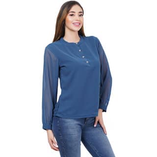 Solid Georgette Top Girls view 2