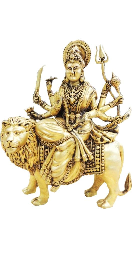 Brass Durga Ji Idol Statue for Home Temple & Festive Gifting, Height : 7.5 Inch (BSMAS1732 K) view 2