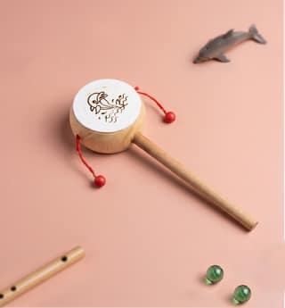 Handcrafted Wooden Damru Toy
