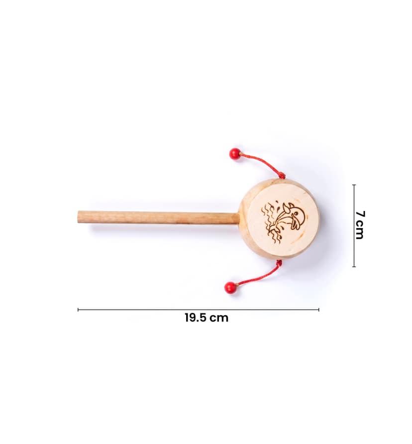 Handcrafted Wooden Damru Toy view 4