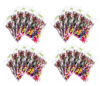 TAUSIF CREATION® New Colourful Craft Balls With Confetti For Celebrations Especially Birthday Party/Weddings And DIY Art & Craft Projects Multicolour (20 Pouches)