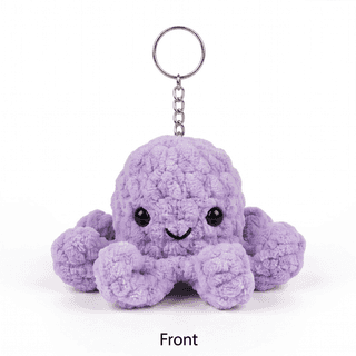 Plush Wool Octopus Keychain - Purple