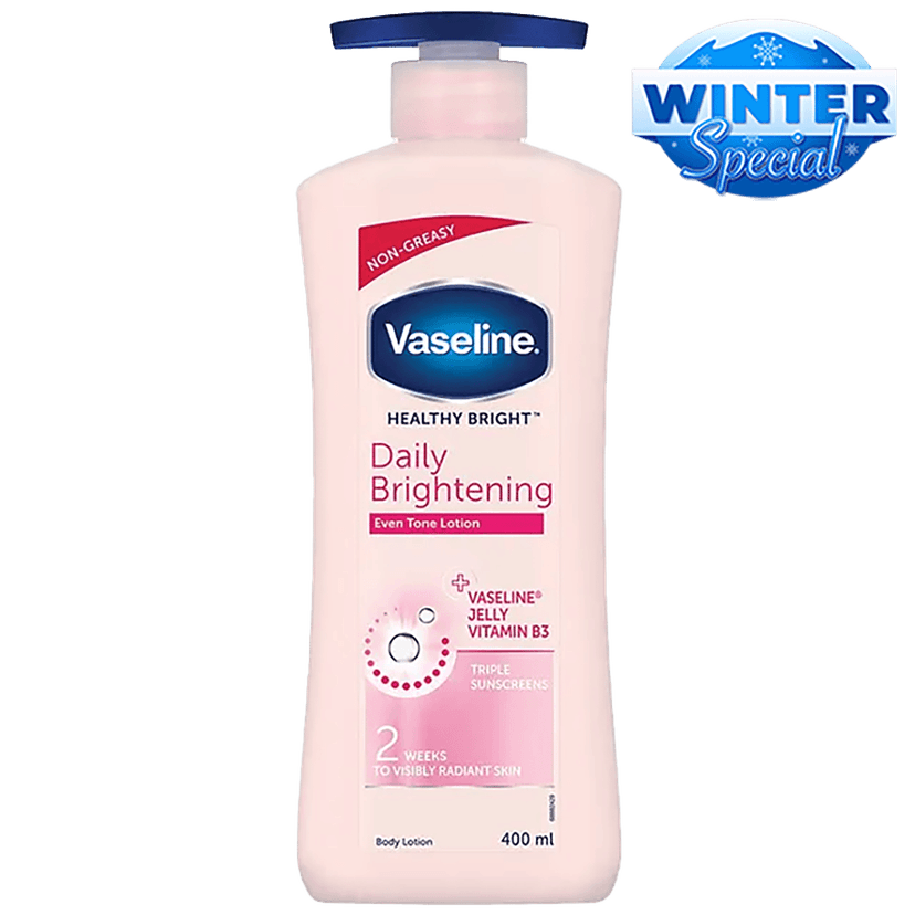 Vaseline Healthy Bright Daily Brightening Even Tone Body Lotion - Radiant Skin + Vaseline Jelly, Vitamin B3, Triple Sunscreens, 400 Ml