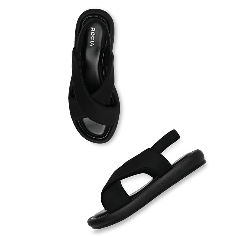 Black Women Casual Cross Sandals