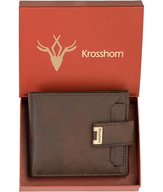 Krosshorn - Brown Faux Leather Men's Regular Wallet ( Pack of 1 )