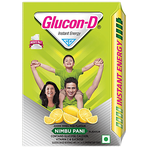 Glucon-D Instant Energy Health Drink - Nimbu Pani, 200 g Refill