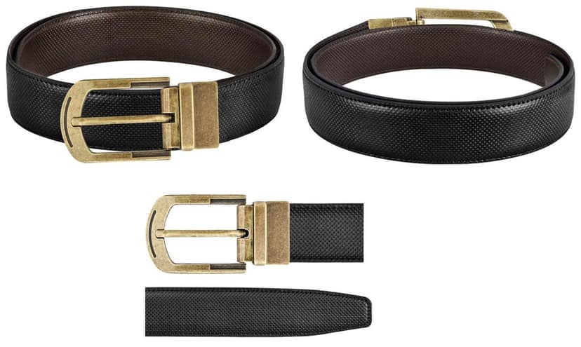Black & Brown Reversible PU Leather Belt For Men New BT02-BKL03 view 4