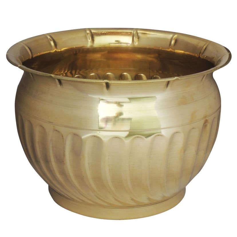 Brass Handcrafted Planter Gamla ? Premium Decor Accent, Height : 9 Inch (FMAS568 A) view 2