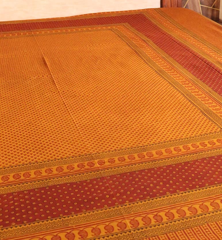 Hand Block Printed Bagh Cotton Double Bed Sheet view 2
