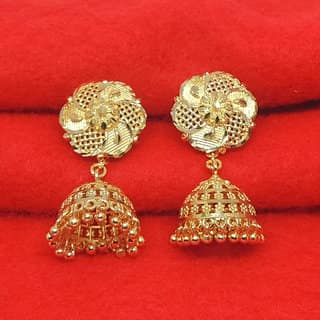 Traditional 1gm gold and micron plated jhumkis