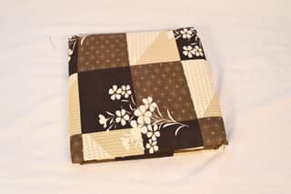 Brown and Beige Floral Pattern Cotton