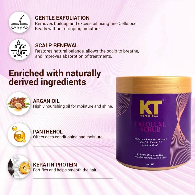 KT Professional Exfo Luxe Scrub, Scalp Detox & Buildup Removal – 500ml view 3