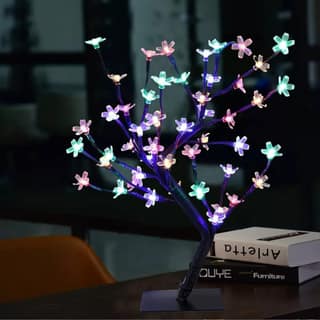 GLOWSERIE Floral LED Bonsai Tree Lamp with Color-Changing Lights