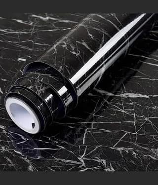 Self-Adhesive PVC 3D Wall Sticker Oil Proof and Waterproof, Kitchen Backsplash Black Stickers Wallpaper for Hotel, Living Room, Bedroom & Café Walls (60cm x 200cm, Pack of 1)