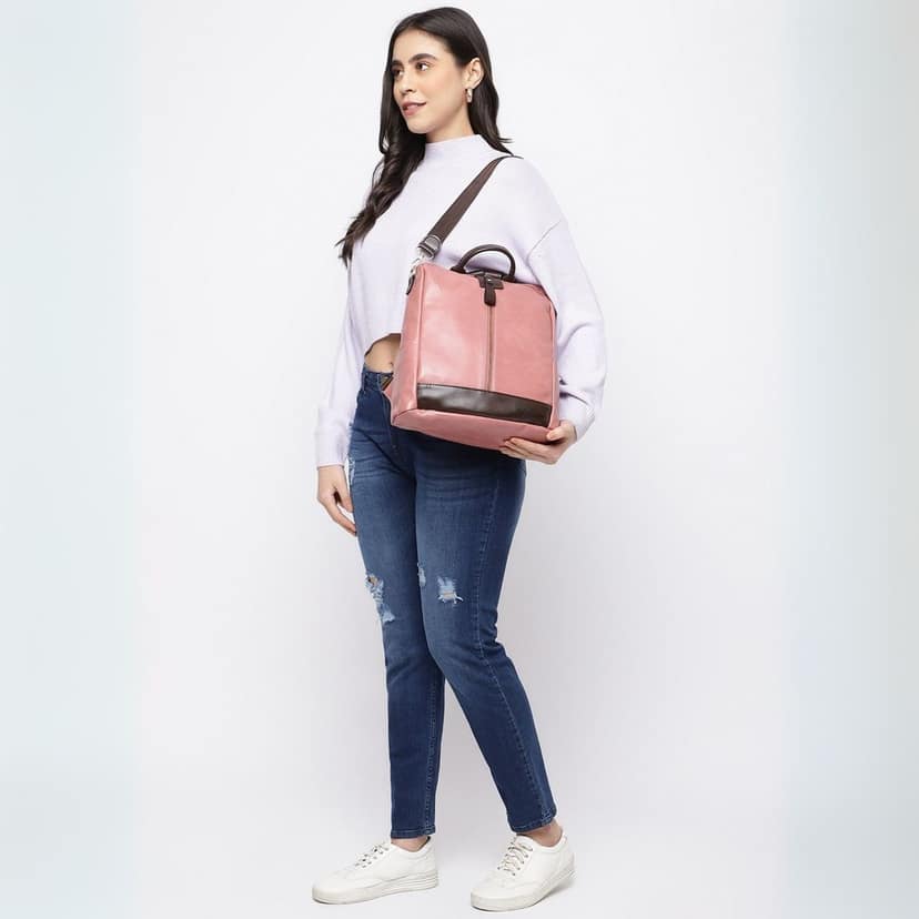 VISMIINTREND Women Backpack for Office Use Upto 13 Inch Laptop | Stylish Backpack Bag | Travel | School | College | Office Use | Anti Theft Convertible Backpack view 4