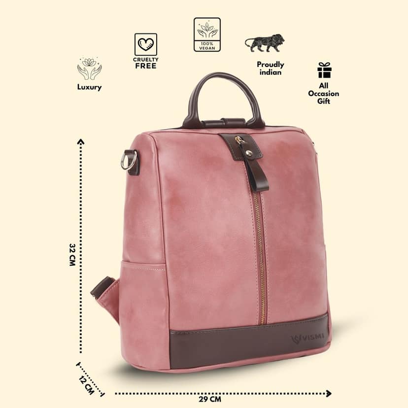 VISMIINTREND Women Backpack for Office Use Upto 13 Inch Laptop | Stylish Backpack Bag | Travel | School | College | Office Use | Anti Theft Convertible Backpack view 6