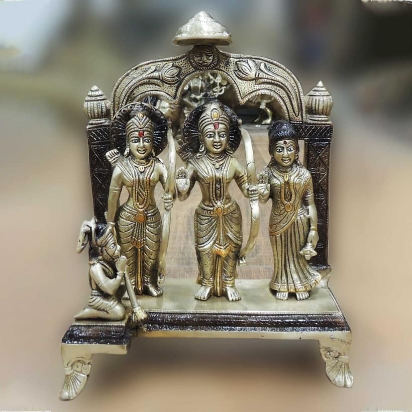 Brass Ram Darbar Decorative Statue | Religious Brass Showpiece, Height : 13 Inch (BSMAS1560 A) view 2