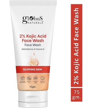 Globus Naturals Kojic Acid 2% Face Wash,With Retinol & Vitamin E,Spot Reduction & Even Tone,75Gm (Pack of 1)