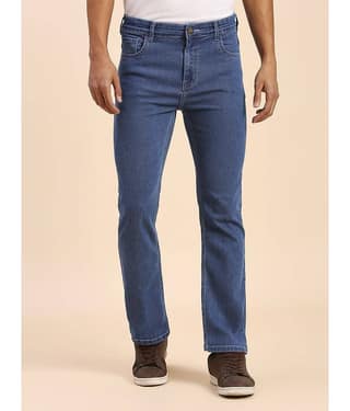 HJ HASASI Relaxed Faded Men's Jeans - Indigo Blue ( Pack of 1 )