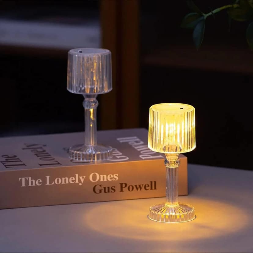 Mini Acrylic LED Desk Lamps Table Lamp Portable Crystal, Diwali (1 Pc / Small) view 3