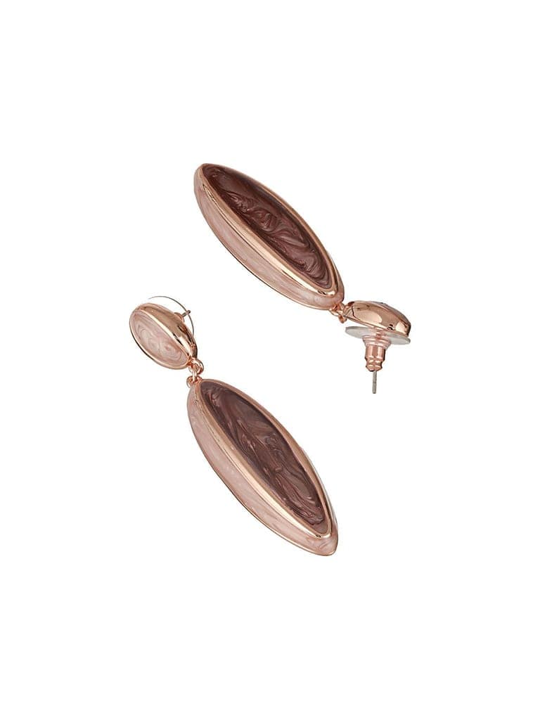 Anti-Tarnish 18k Gold Plated & Enamelled Eliptical Dangler earrings view 5