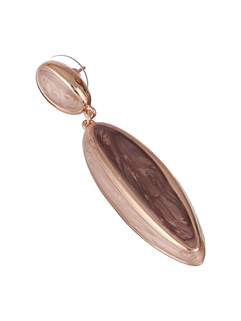 Anti-Tarnish 18k Gold Plated & Enamelled Eliptical Dangler earrings view 7
