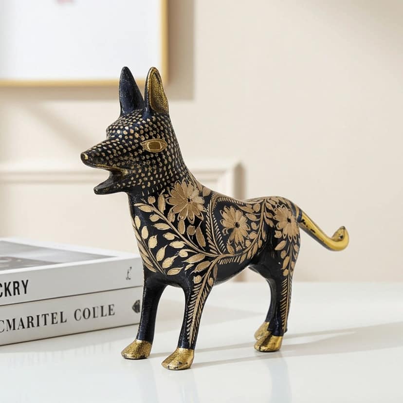 Brass Showpiece Dog Statue (ANMAS051 B) view 2