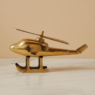 Brass Vintage Helicopter Showpiece | Indian Handicraft Model, Height : 5 Inch (ZMAS562 K)