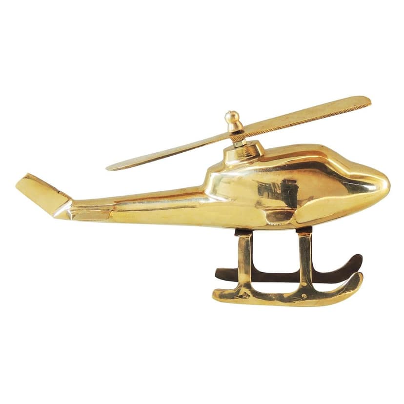 Brass Vintage Helicopter Showpiece | Indian Handicraft Model, Height : 5 Inch (ZMAS562 K) view 2