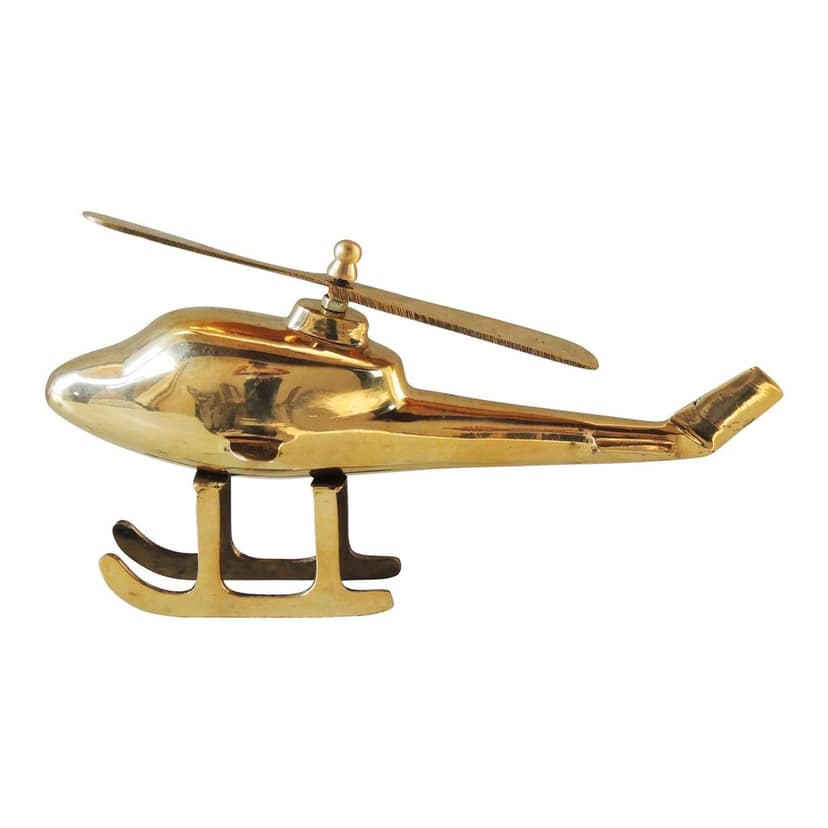 Brass Vintage Helicopter Showpiece | Indian Handicraft Model, Height : 5 Inch (ZMAS562 K) view 3