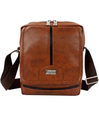 Raylan Brown Textured Messenger Bag