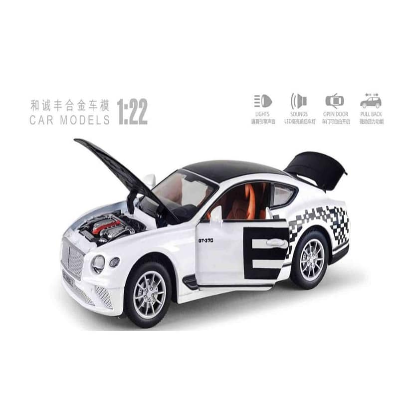 KTRS ENTERPRISE DieCast Zinc Alloy 1/24 Scale Bentlley Continental GT Coupe for Openable Doors, Working Headlights & Tail Lights 【Colors as Per Stock】 view 2
