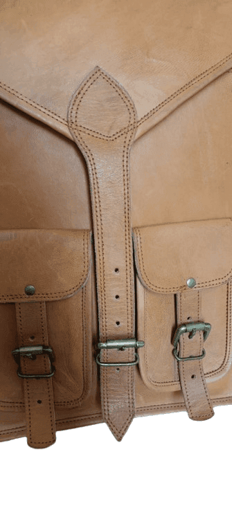 Ganpati Enterprise Handcrafted Leather Brown Backpack for Men view 3