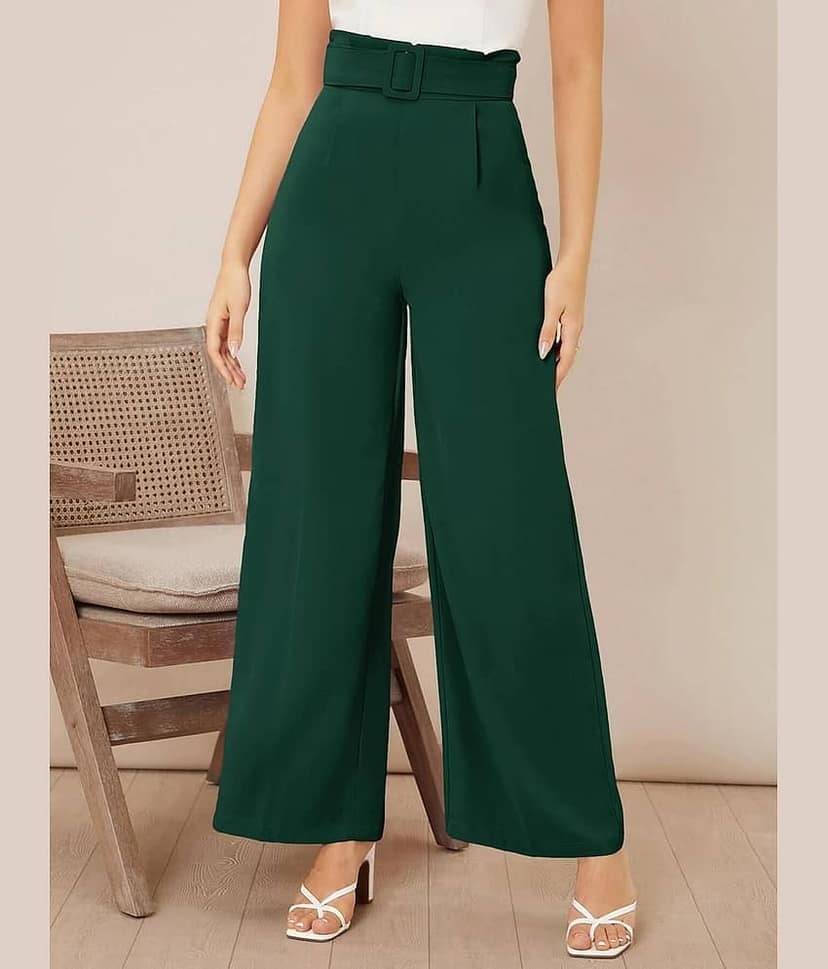 kotty Women Rayon Blend Casual Trousers ( Black )