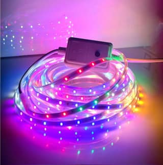SPARKWORLD Multi-Color LED Neon Rope Light IP65 Waterproof Flexible Tube with 20-Mode Inline Controller & Mounting Clips | Size: 40 M