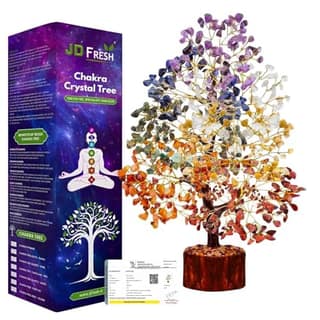 JD FRESH 300 Beads 7 Chakra Crystal Tree/Good Luck and Positive Energy/Feng Shui Vastu Showpiece Gift for Home