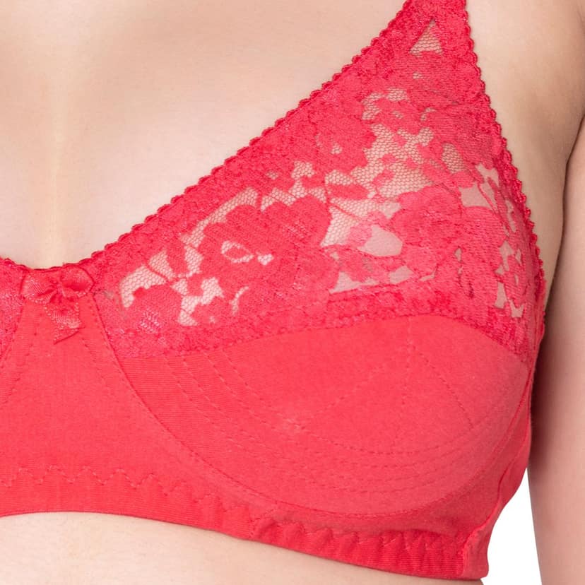 Bodycare polycotton wirefree adjustable straps designer net cup non padded bra-1535BB view 4